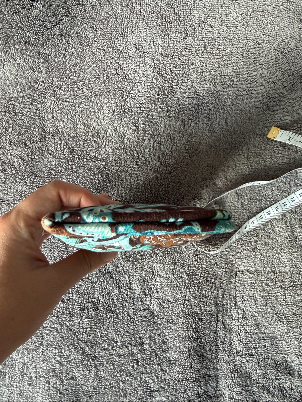 Vera Bradley Turquoise&Brown Floral (Java Blue) Quilted Sunglasses/Glasses Pouch - Picture 7 of 7